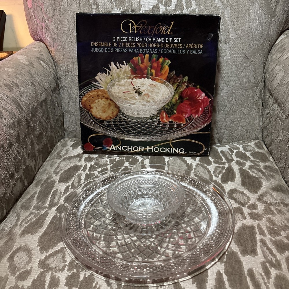 Wexford Anchor Hocking Diamond Cut Relish Dip Set 68490 New Open Box