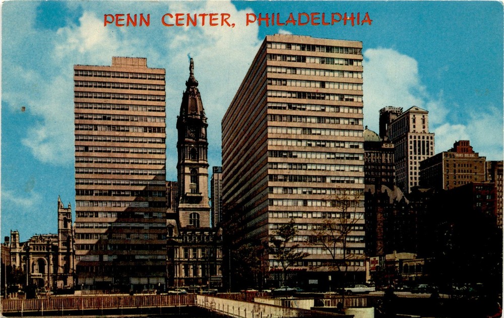 PENN CENTER, PHILADELPHIA, CITY HALL, JENKINTOWN Postcard