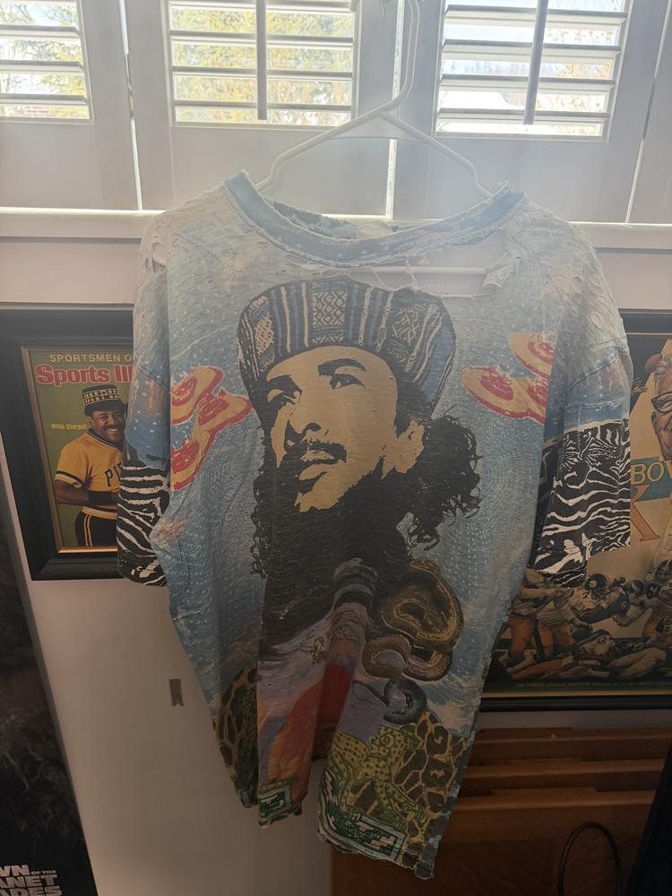 Vintage Thrashed 90s Heaven Smiles Carlos Santana T Shirt Michael Rios Size XL
