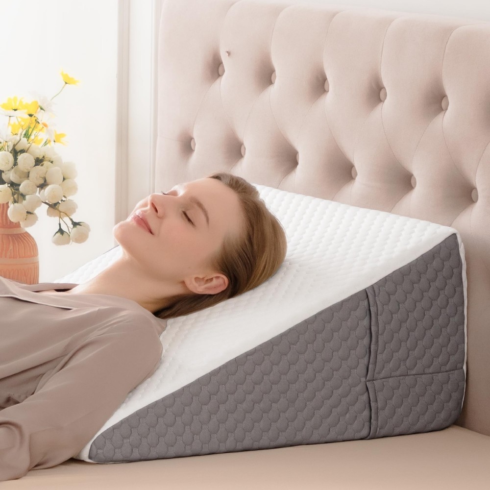 12-Inch Wedge Pillow for Acid Reflux, Back Pain & Snoring Relief – Bed Support Pillow  