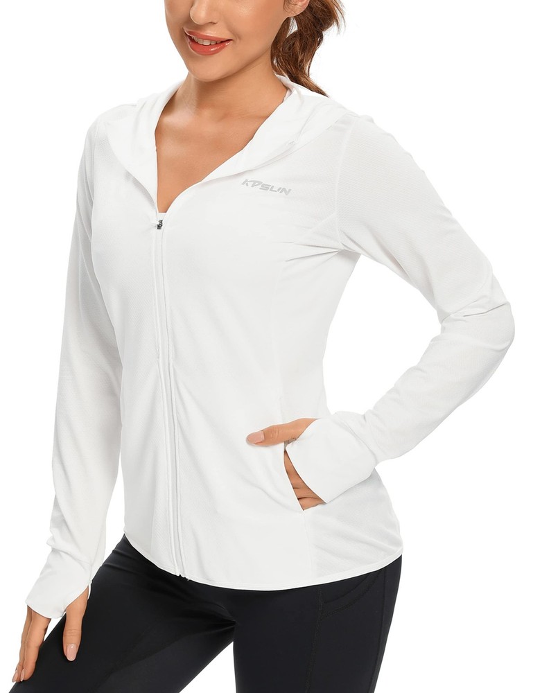 Women's UPF 50+ UV Sun Protection Clothing Zip Up Hoodie SPF Long Sleeve Sun ...