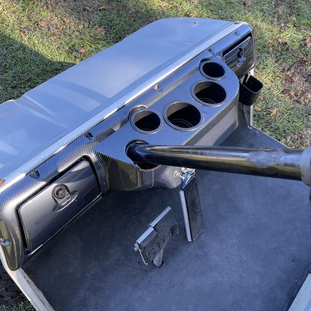 Club Car DS Golf Cart Carbon Fiber Dash Cover with Cup Holder 1982+  