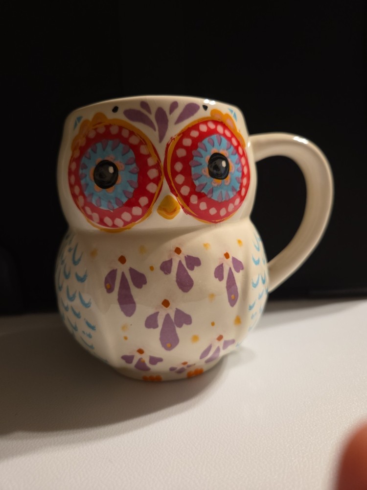 Whimsical OWL Mug Multicolor Natural Life Don't forget to be Awesome Boho