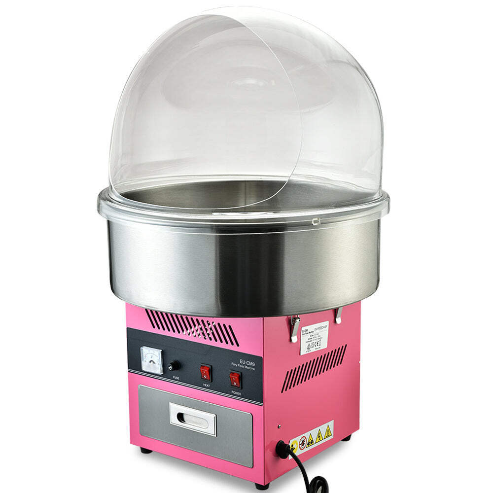 NNEMB 1000W Commercial Fairy Floss Cotton Candy Maker Machine with Transparent S