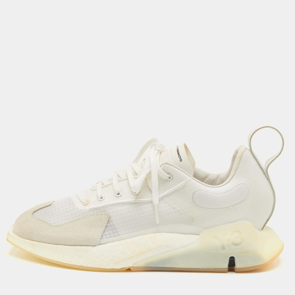 Y3 Adidas Orisan Size 42 White Mesh and Suede Core White Low Top Sneakers