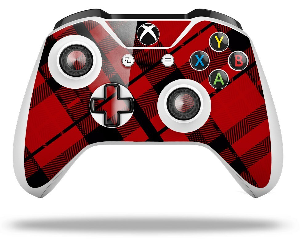 Skin for XBOX One S / X Controller Red Plaid Vinyl Decal