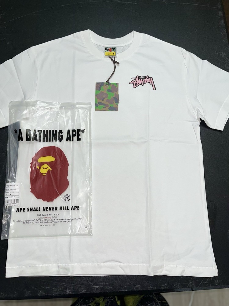 Bape X Stussy T-Shirt Brand New Size Medium