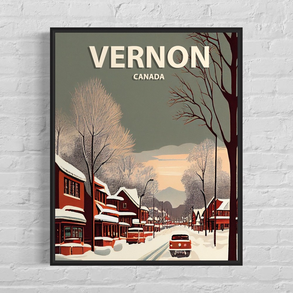 Vernon Canada Retro Art Print Vernon Wall Art Illustration Vernon Vintage