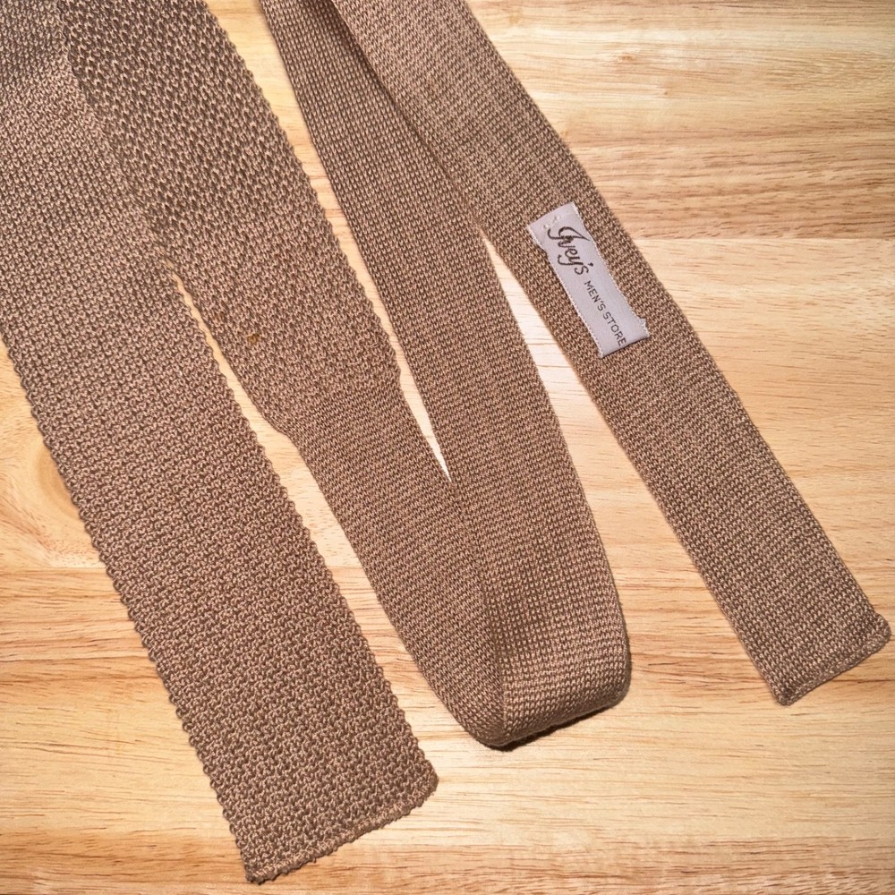 Vintage Rooster Square End Tie Necktie~ Cottonit 100% Cotton Lisle Knit 2.5 X54