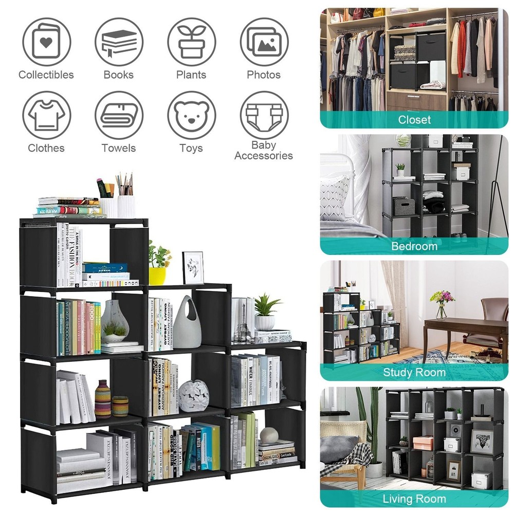 9-Cube Fabric Storage Organizer for Closet Shelves Cabinet Bookcase