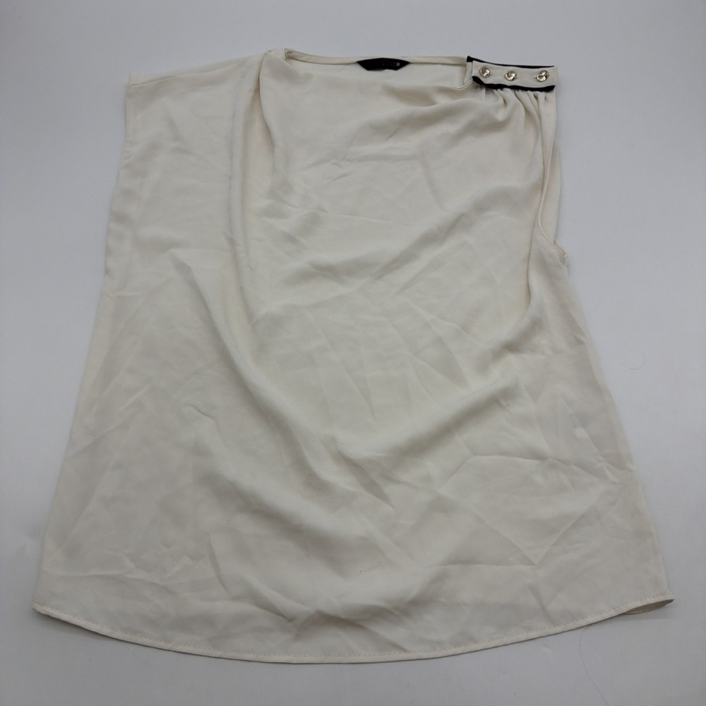 Zara Blouse Women S Beige Solid Button .#43622