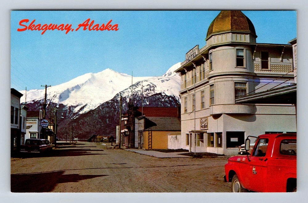 Skagway AK-Alaska The Gen North Hotel On Main Street Vintage Postcard