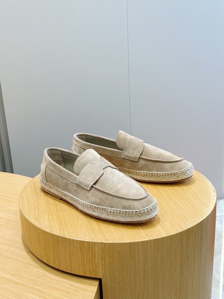 Hermès Custom Canvas Shoes - Light Gray, Gray Suede, Full Leather Laces, Men's S