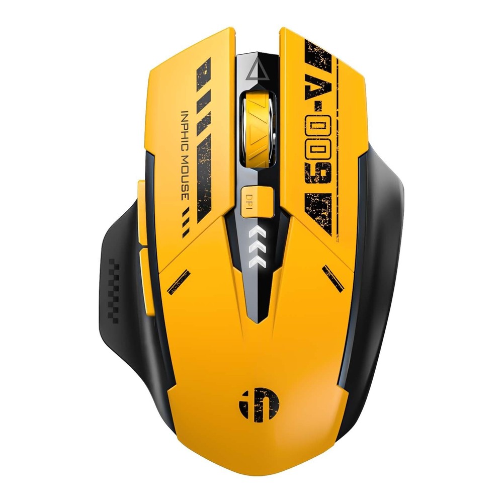 INPHIC Multi-Device Bluetooth Mouse (Yellow & Black)