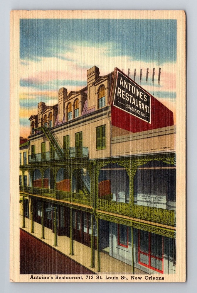 New Orleans LA-Louisiana, Antoine's Restaurant, Antique, Vintage c1950 Postcard