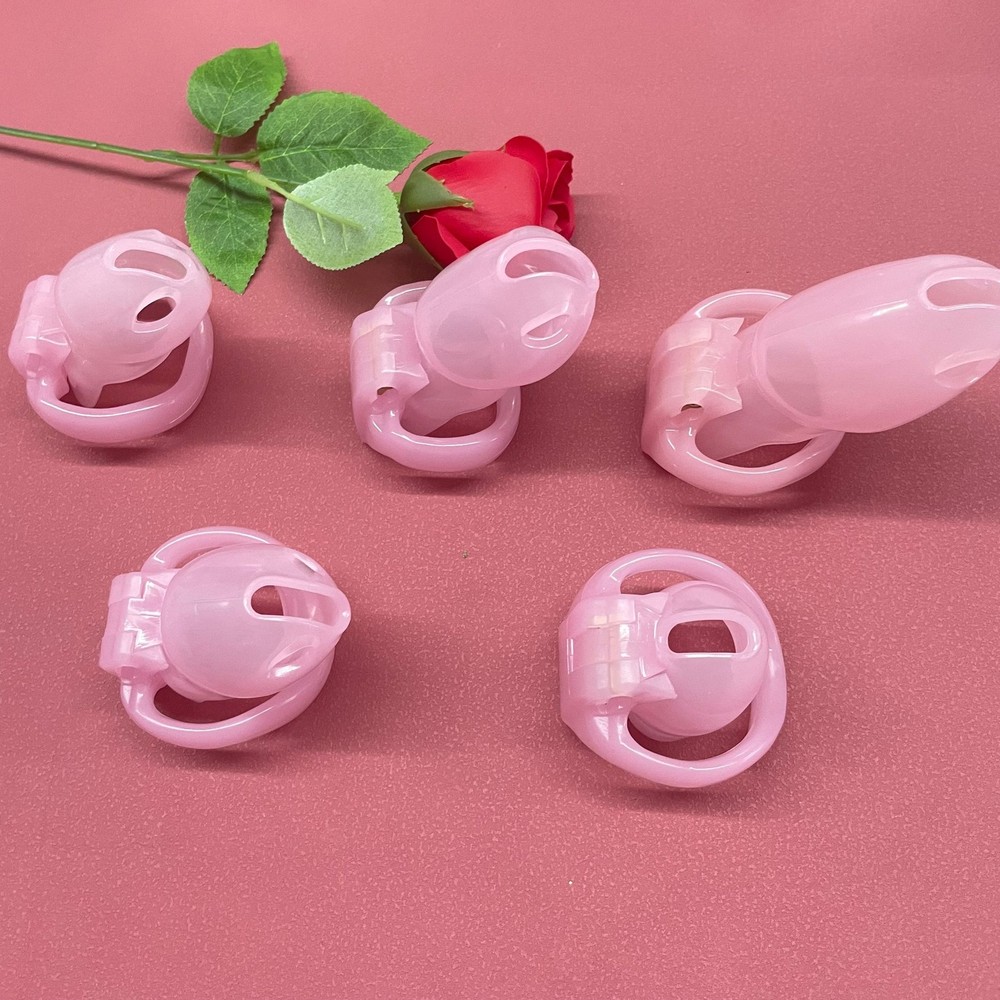 HT-V4 Male Resin Chasity Penis Cage 4 Rings Sissy Lockable Device Restraint BDSM