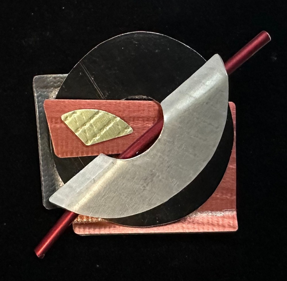 Signed HSU STUDIOS Abstract Metal Art Brooch Jewelry Lot I