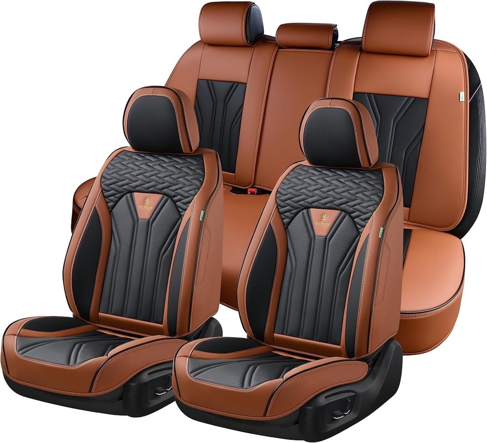 Premium Leather Car Seat Covers Full Set Universal Fit for 5 Seats Luxury Wate