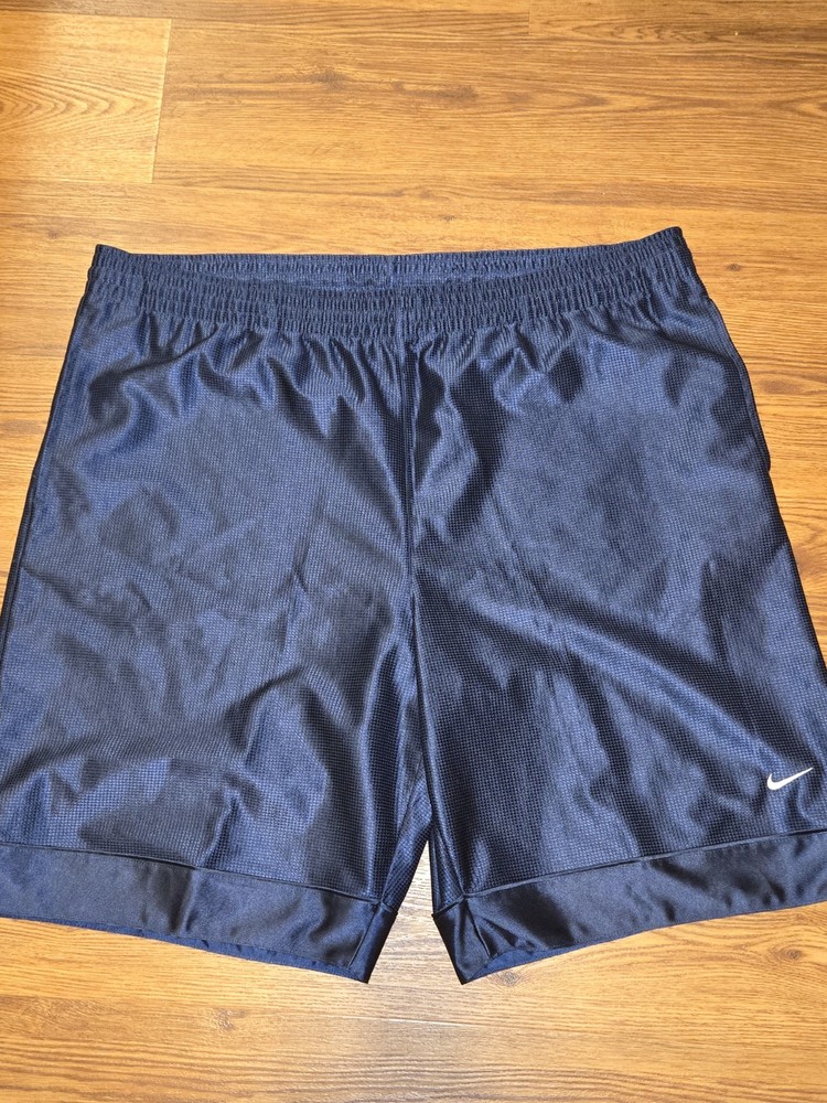 Vintage Nike Single Swoosh Embroidered Logo Basketball Shorts Sz-XL Navy Blue