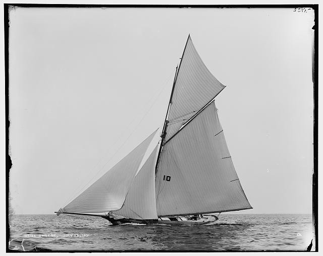 Oweene,sloop,yachts,boats,ships,water vessels,sailing,Detroit Publishing
