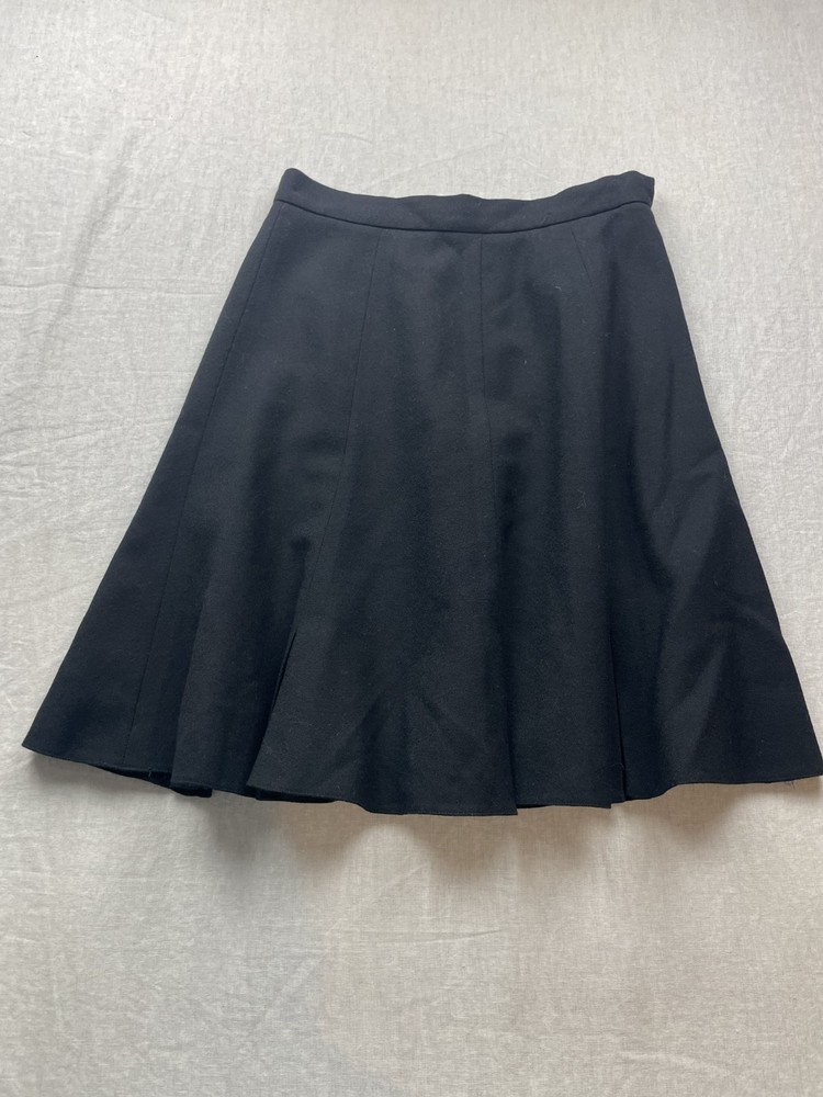 Anne Klein New York Black Size 6 Flare Side Zip Swing Old Money Midi Skirt