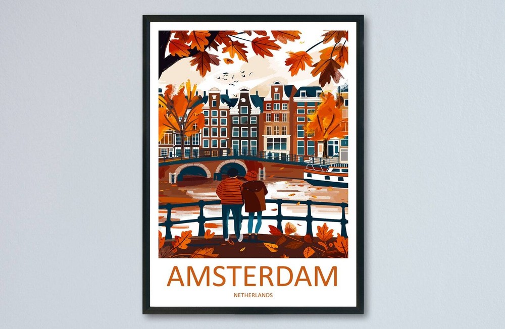 Amsterdam Travel Print Wall Art Amsterdam Wall Hanging Home Dcor Amsterdam Gift