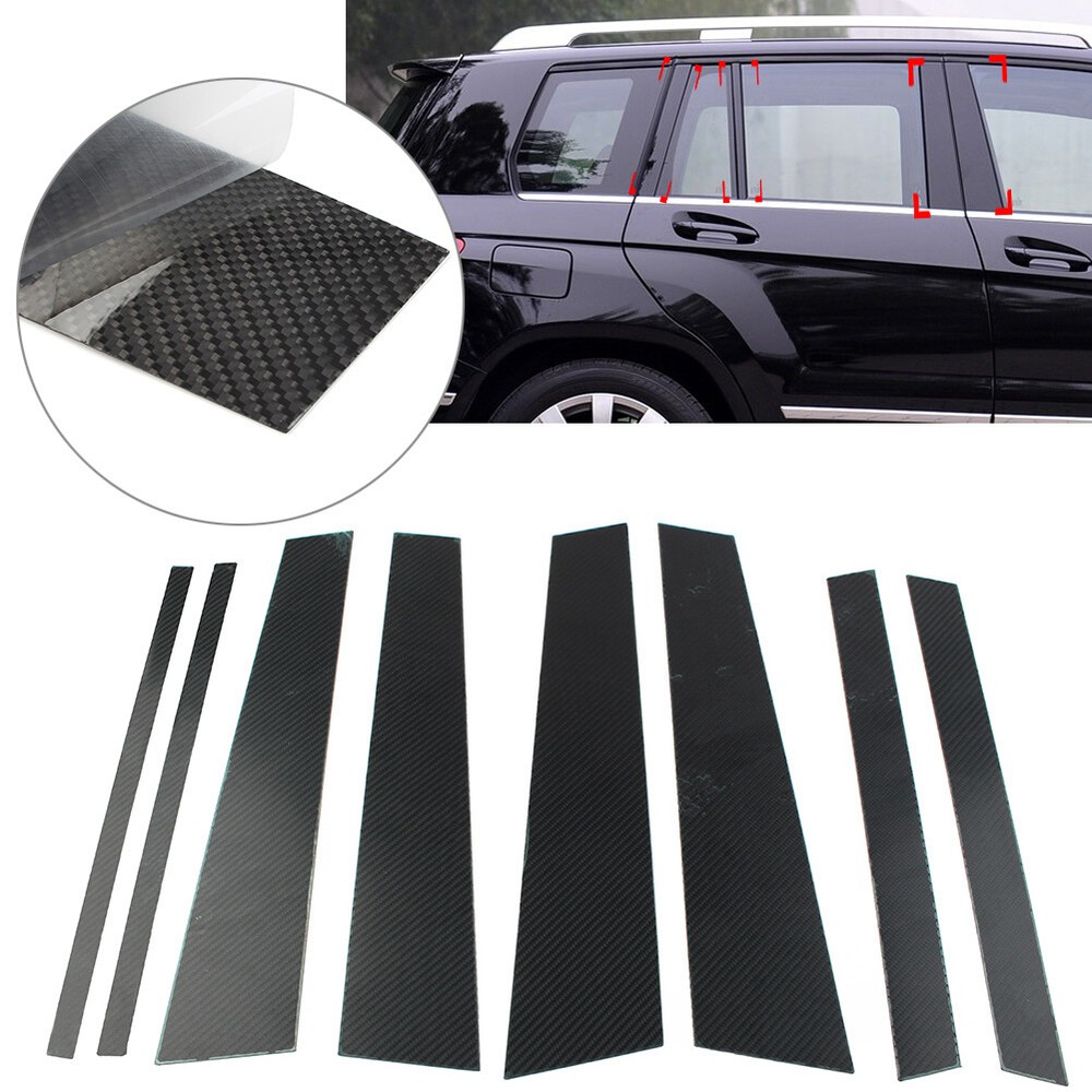 8Pcs B Pillar Post Cover Trim for Benz CLK X204 2010-2015 Exterior Door Window