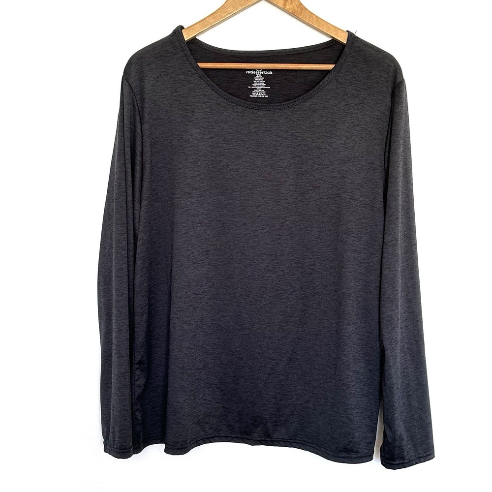 Real Essentials Women’s Shirt 2XL Long Sleeve Athletic Workout Lightweight Top