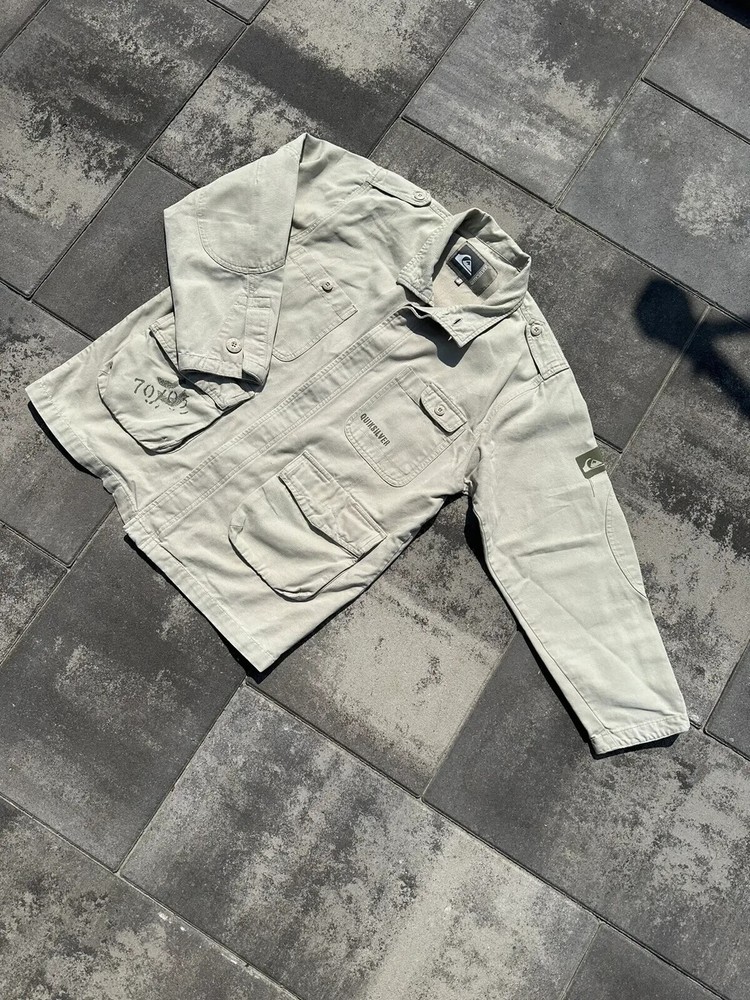 S/M Vintage Quiksilver Military Safari Logo Jacket Y2K