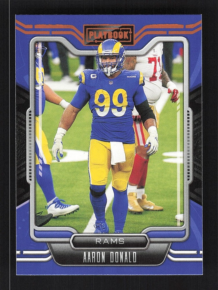 2021 Panini Playbook #44 Aaron Donald Orange
