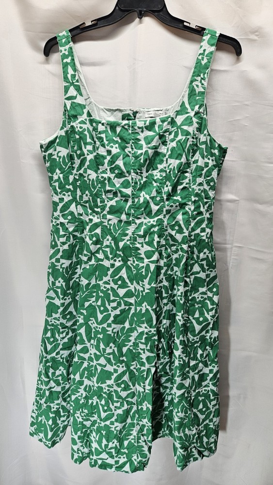 Womens Free Assembly Size XL Green Floral Sleeveless Dress