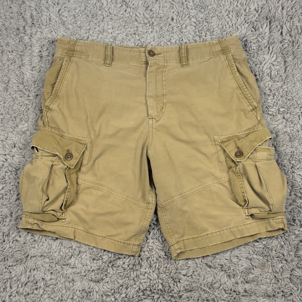 American Eagle Next Level Flex Cargo Longer Length Khaki Shorts Men’s Sz 33 (36)