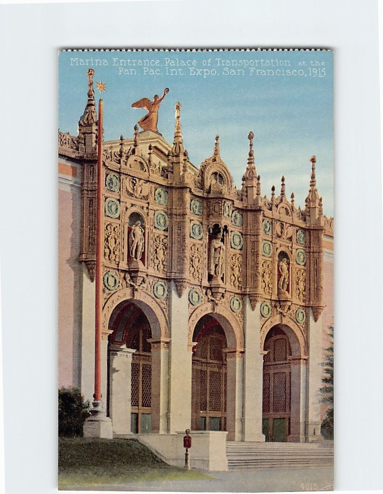 Postcard Marina Entrance Palace of Transportation Pan. Pac. Int. Expo CA USA