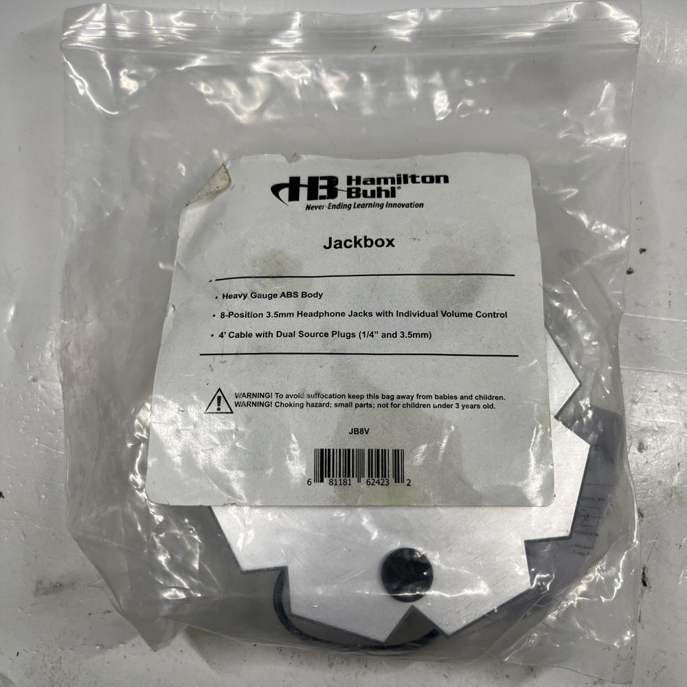 Hamilton Buhl Heavy Duty Jack Box JB8V 3.5mm Stereo Headphone 8 Ports