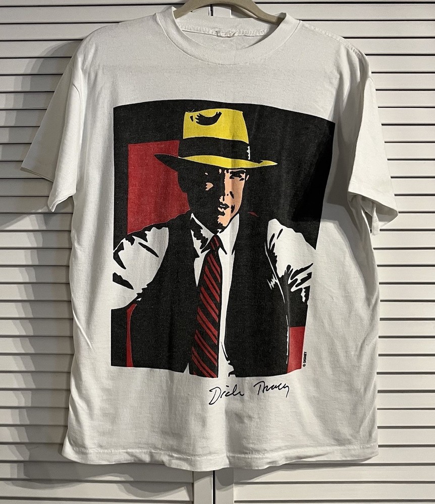 Vintage 90s Disney Dick Tracy T-Shirt Made in USA Mens Size Medium Movie Comic