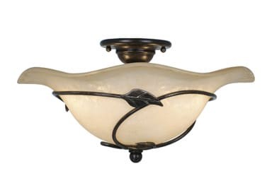 Roseto VXCF39141 Jasper 2-Light 15-Inch Oil Shale Semi-Flush Mount Ceiling Fixture