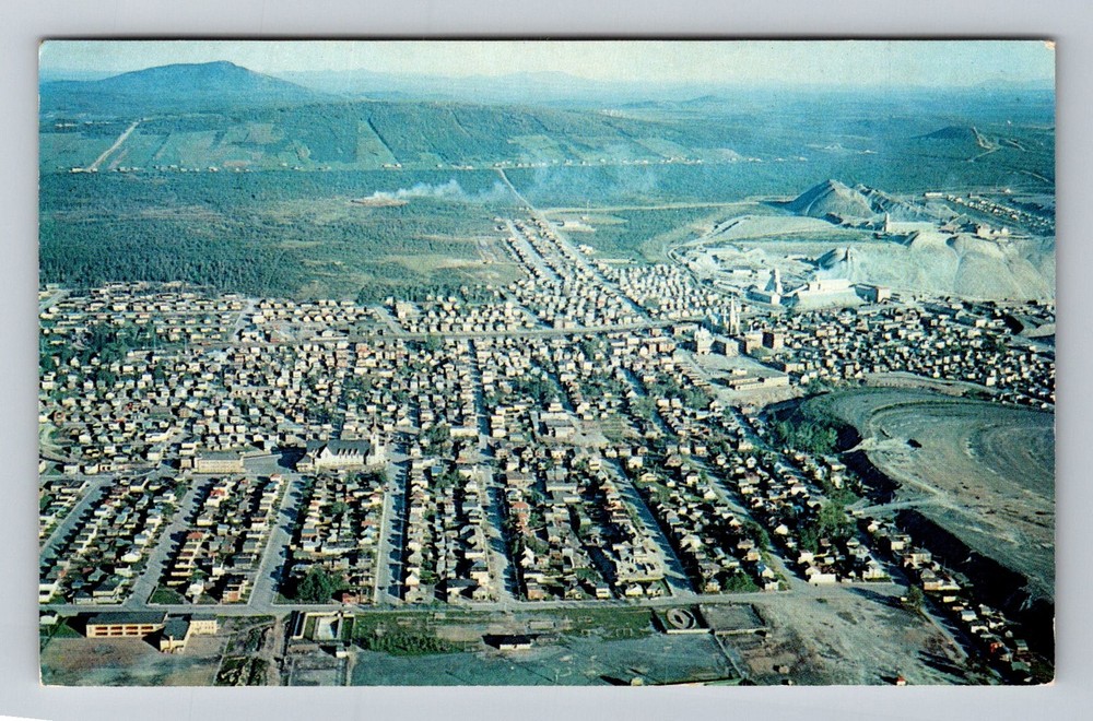 Canada- Quebec Thetford Mines Aerial City & Mine View Souvenir Vintage Postcard