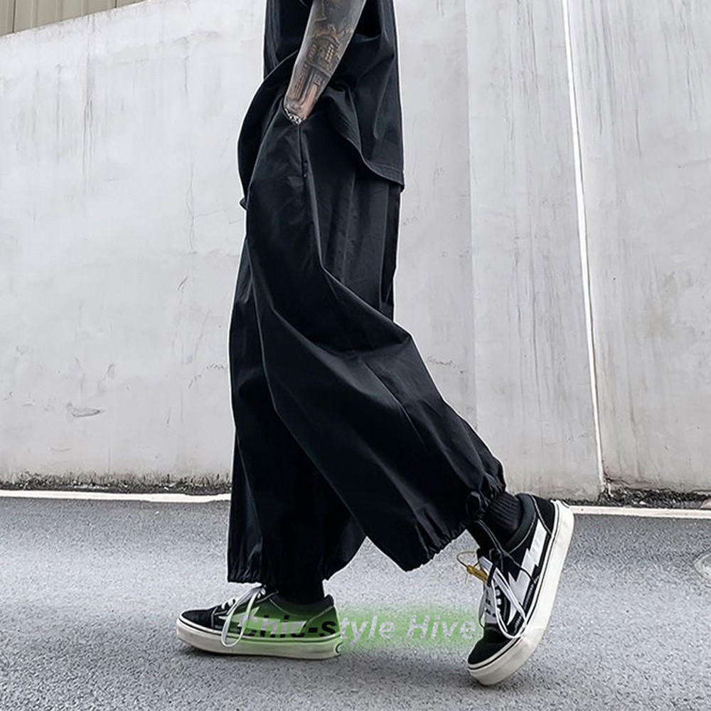 Japanese Stylish Harajuku Kimono Work Style Streetwear Ultra Wide Leg Pants