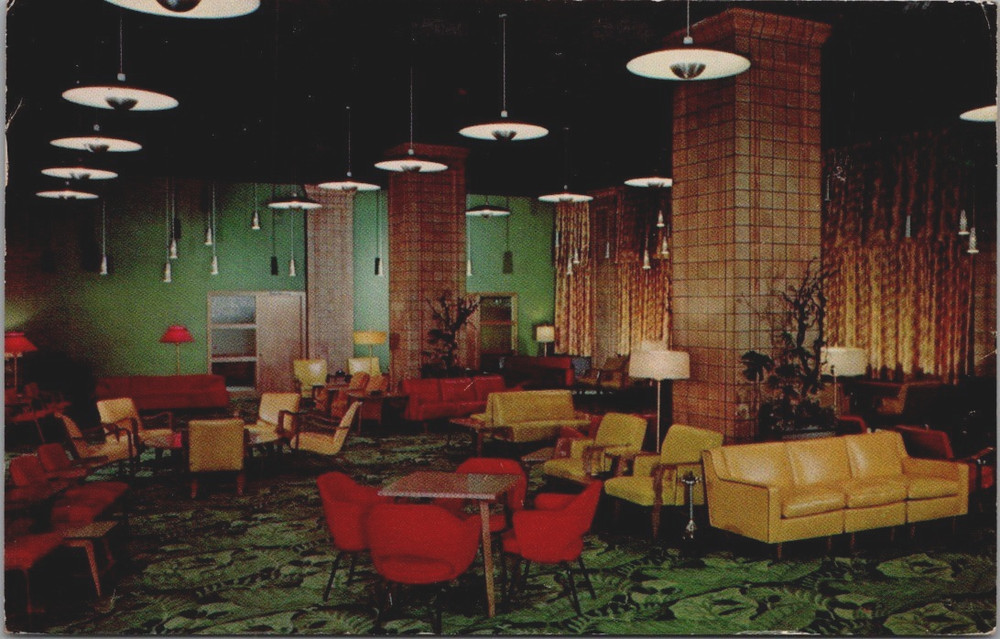 Interior View, Main Lobby YMCA Hotel Wabash Ave. Chicago Illinois IL Postcard
