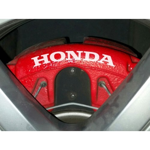 4-Pack High-Temp Curved Honda Brake Caliper Decals - 6 Color Options