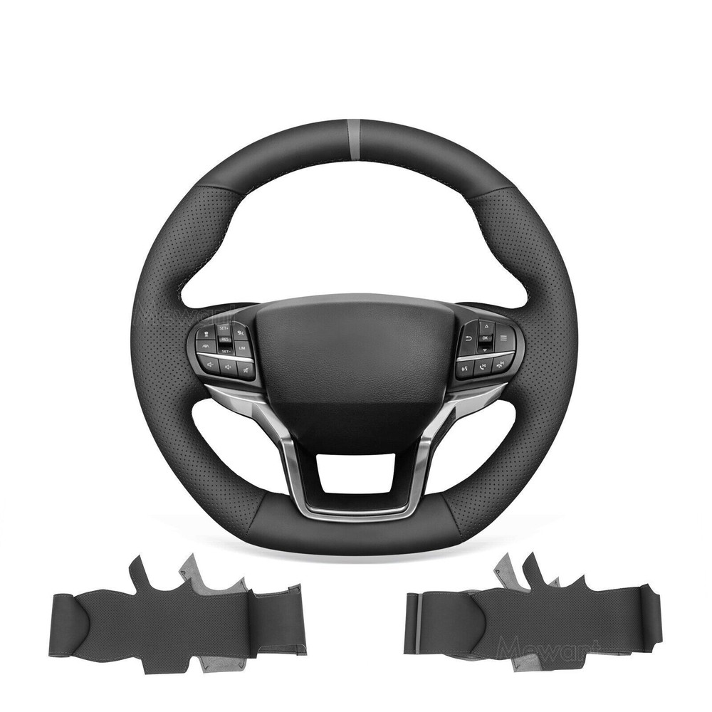 Hand Stitch DIY Custom PU Leather Steering Wheel Cover for Ford Explorer ST 2020