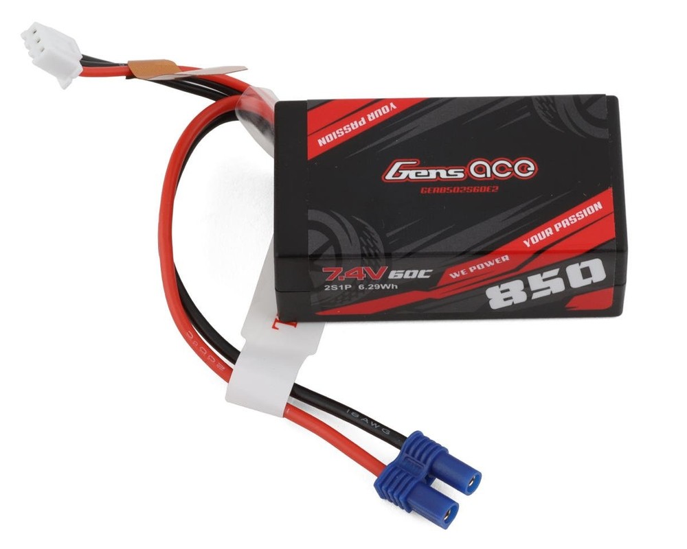 Gens Ace GEA8502S60E2 - Mini-B 2S 7.4V LiPo Battery, 60C 850mAh-image