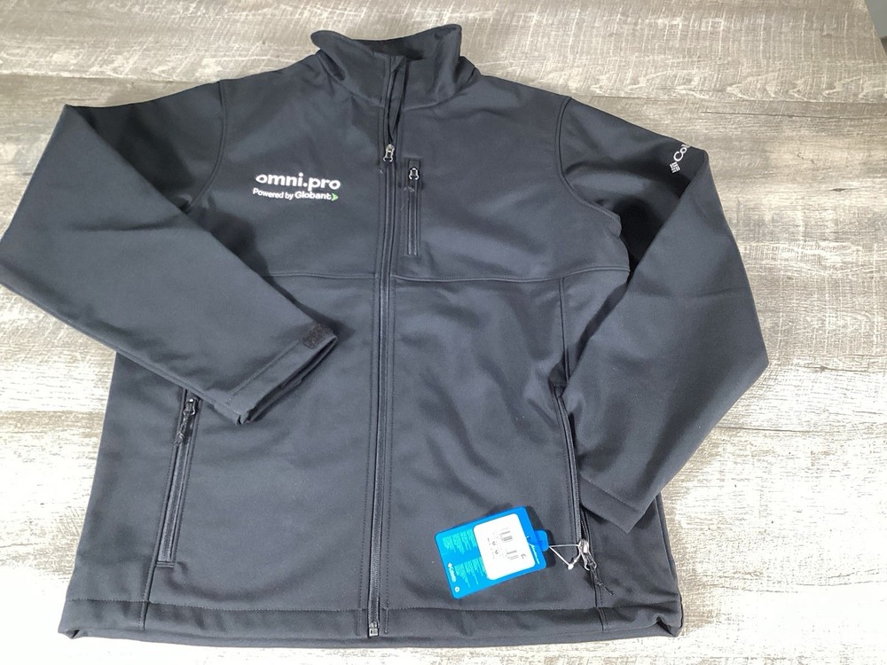 Columbia Ascender Softshell Jacket Mens M Black Work Jacket Full Zip NWT Outdoor