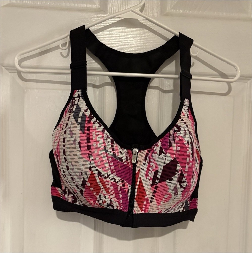 Victoria's Secret VSX Sport 34D Zip Front Underwired Racerback Sports Bra
