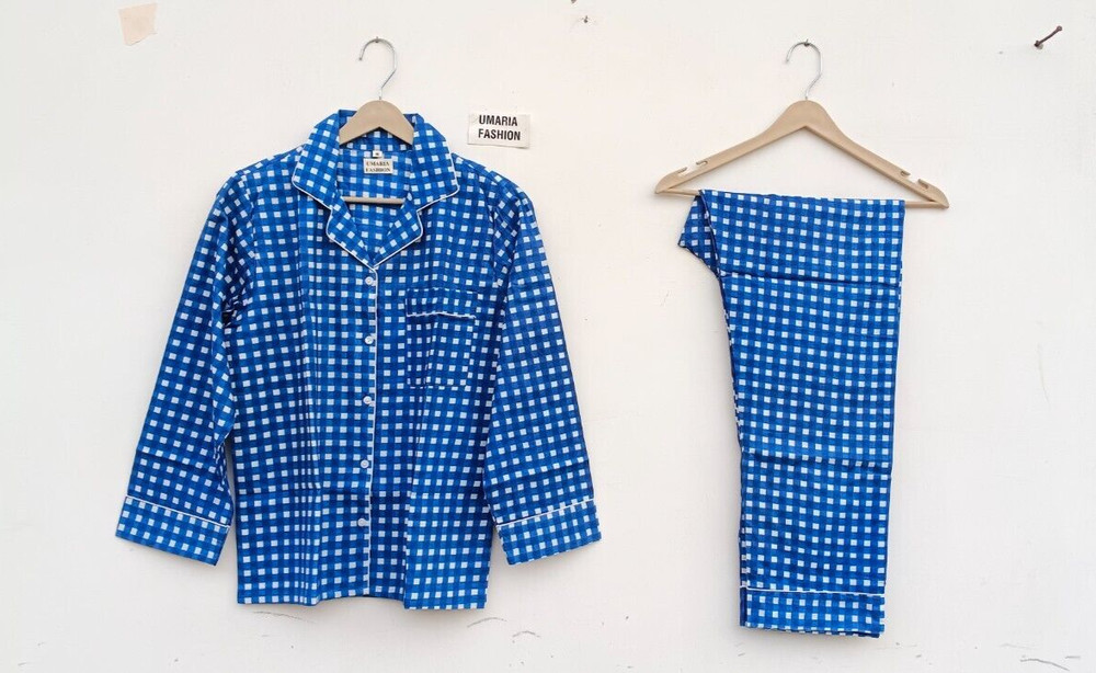 NEW 100% Organic Cotton Long PJ SET Long Sleeve Women Pajama Set  Size S/M/L/XL