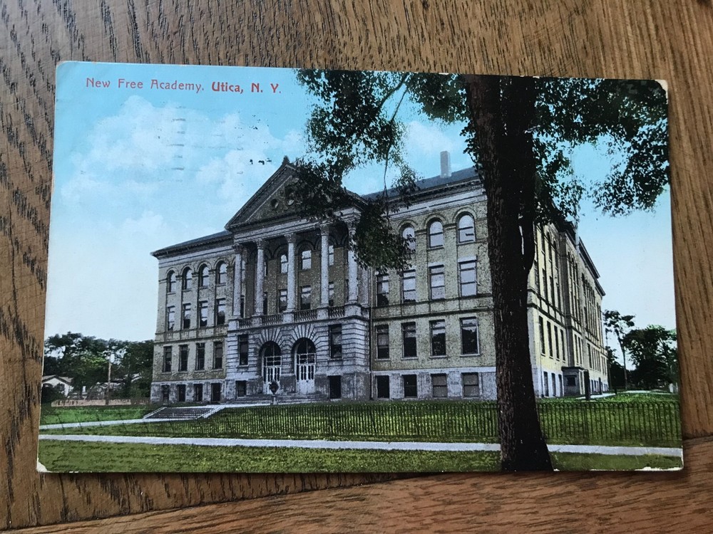 New Free Academy Utica New York Postcard