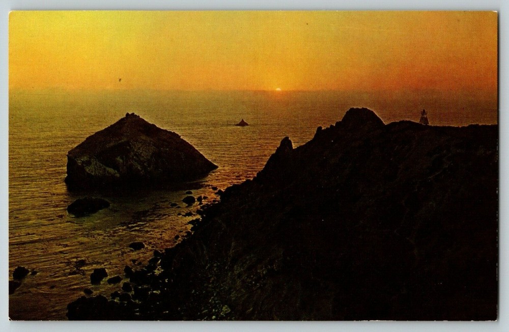 Postcard Sunset on the Scenic Highway # 1 Central Coastline California