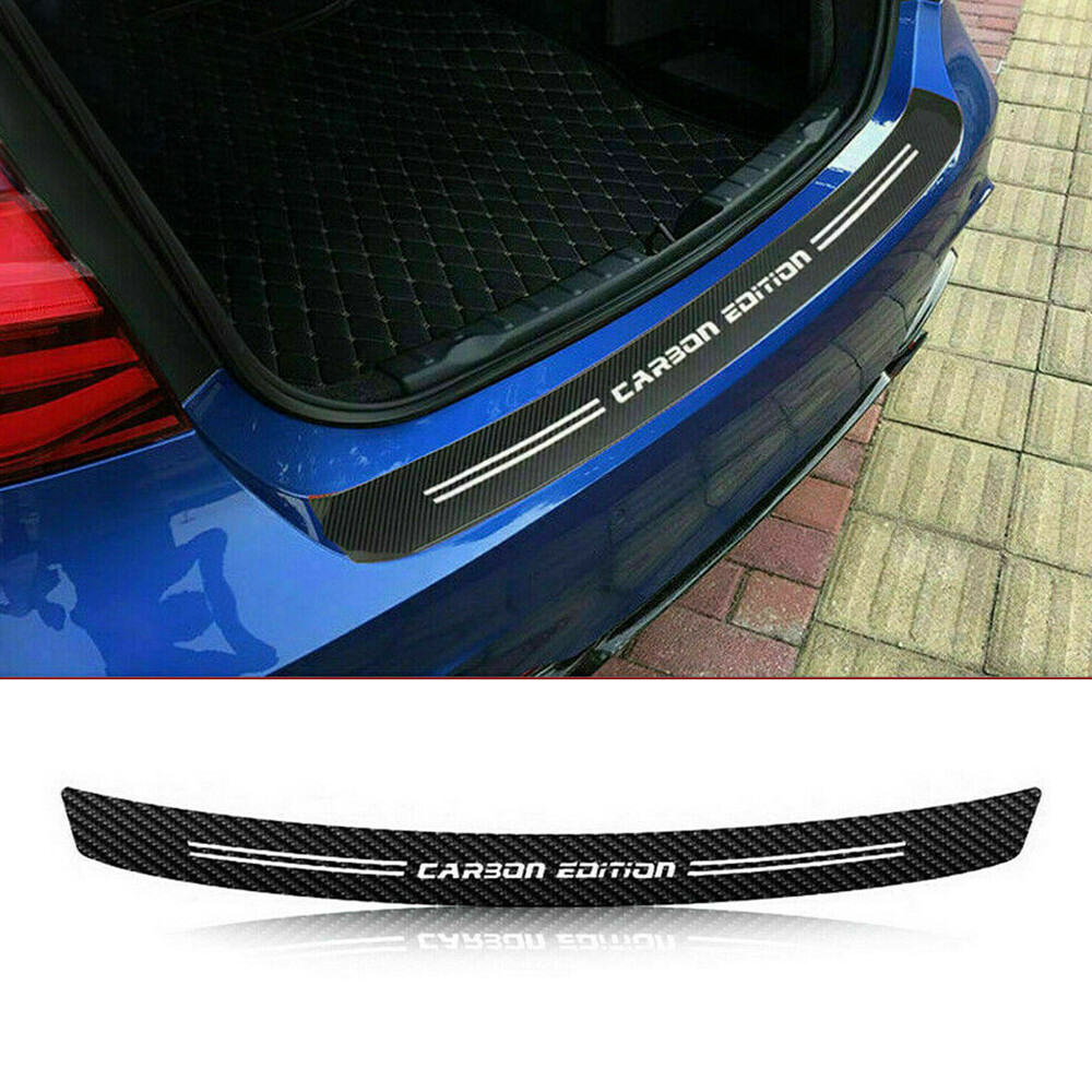 4D Carbon Fiber Car Rear Bumper Trunk Protector Corner Trim Sticker Accessories