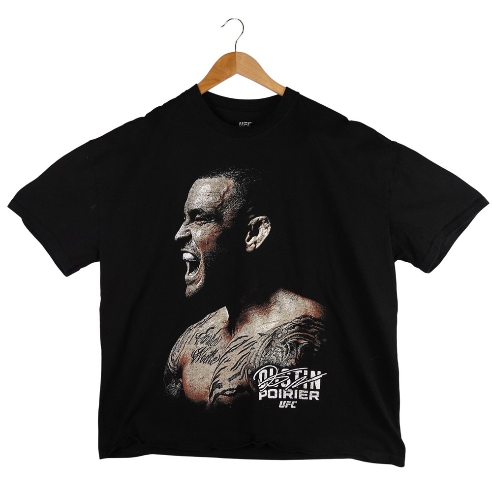 UFC Dustin Poirier No Pressure No Diamonds Graphic T-Shirt Mens Large Black