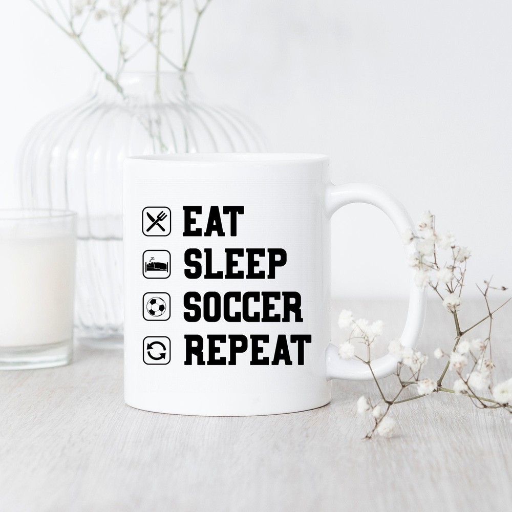 Soccer Eat Sleep Repeat Mug Soccer Mug Soccer Player Gift Soccer Team Gifts For